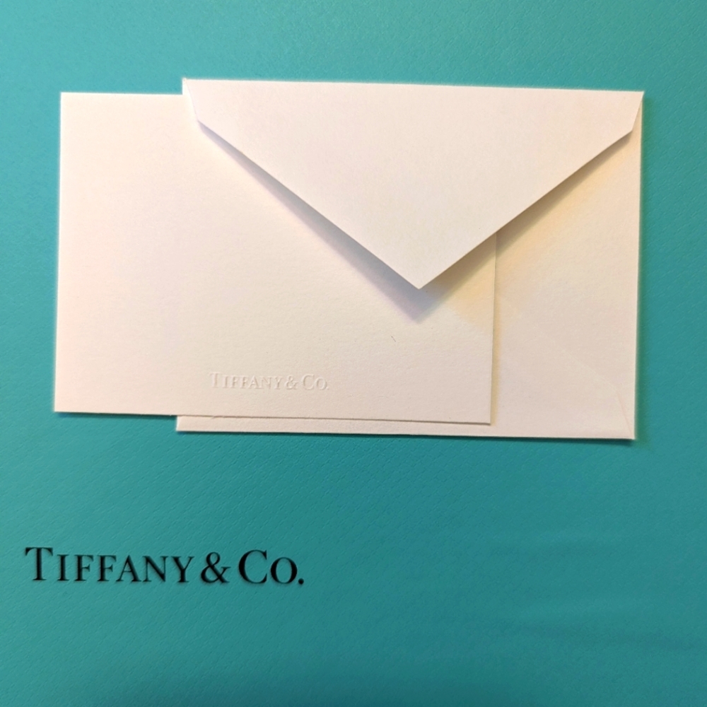 Tiffany & Co Blank Embossed Note card and Envelope 3.5" x 2.75"